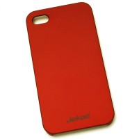 Jekod zadní kryt Apple iPhone 4S červená + ochr.folie