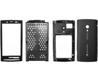 originální přední kryt + střední rám + kryt baterie + rám LCD Sony Ericsson X10 metallic black