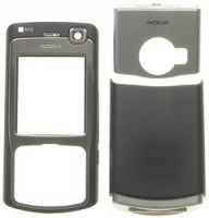 originální přední kryt + kryt baterie + antény Nokia N70 silver/black