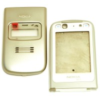 originální přední kryt + rám vnitřního LCD + střední rám Nokia N93 silver