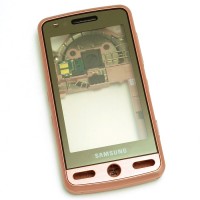 originální přední kryt + střední rám Samsung M8800 Pixon pink SWAP včetně dotykové plochy