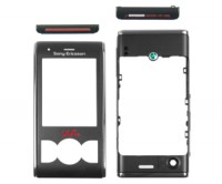 originální přední kryt + střední rám + horní kryt Sony Ericsson W595 ruby black SWAP