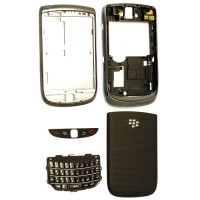 originální přední kryt + kryt baterie + střední rám + klávesnice + dekorační krytka BlackBerry 9800 Torch black