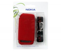 originální pouzdro Nokia CP-361 red + Find it strap CP-370 pro 5800