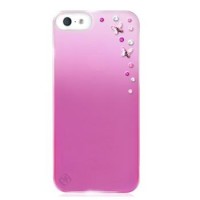 Bling My Thing zadní kryt Butterflies Pink Metallic Light Rose pro Apple iPhone 5, 5S - Made with Swarovski Elements