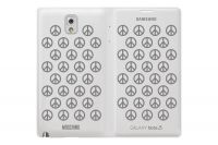 originální pouzdro Samsung EF-EN900BS edice Moschino (Peace) white silver pro Samsung N9005 Galaxy Note 3