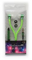 Shoelace sluchátka Univerzální zelené s mikrofonem 3,5mm jack