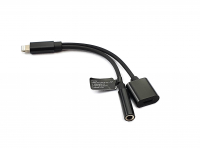 adaptér Jekod Lightning / Lightning + 3,5mm jack pro Apple iPhone 6, 6S, 7, 8, X, XS, XR, 11, 11 Pro, 11 Pro Max, SE (2020), 12, 12 mini, 12 Pro, 12 Pro Max, 13, 13 mini, 13 Pro, 13 Pro Max, SE (2022), 14, 14 Plus, 14 Pro, 14 Pro Max black