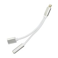 adaptér Jekod Lightning + 3,5mm jack silver pro Apple iPhone 6, 6S, 7, 8, X, XS, XR, 11, 11 Pro, 11 Pro Max, SE (2020), 12, 12 mini, 12 Pro, 12 Pro Max, 13, 13 mini, 13 Pro, 13 Pro Max, SE (2022), 14, 14 Plus, 14 Pro, 14 Pro Max