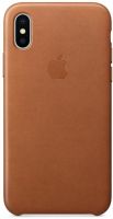 originální pouzdro Apple Leather Case (MQTA2ZM/A) pro Apple iPhone X, iPhone XS brown