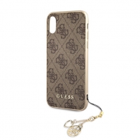 Guess pouzdro Charms Hard 4G Brown pro iPhone XR