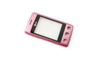 originální sklíčko LCD + dotyková plocha + přední kryt LG T300 Cookie Lite pink SWAP