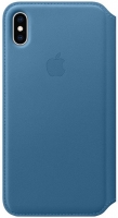 originální pouzdro Apple Leather Folio (MRX52ZM/A) pro Apple iPhone XS MAX cape cod blue