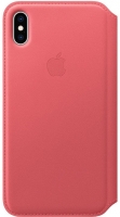 originální pouzdro Apple Leather Folio (MRX62ZM/A) pro Apple iPhone XS MAX peony pink