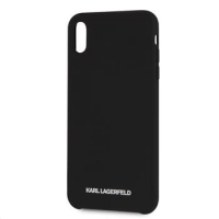 Karl Lagerfeld pouzdro Silver Logo Silicone Case black pro iPhone XS Max