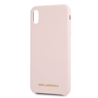 Karl Lagerfeld pouzdro Gold Logo Silicone Case pink pro iPhone XR