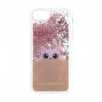 Karl Lagerfeld pouzdro Peek and Boo TPU Glitter Pouzdro gold pro iPhone 7, iPhone 8, iPhone SE (2020)