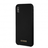 Guess pouzdro Silicone Cover Gold Logo black pro iPhone X, iPhone XS