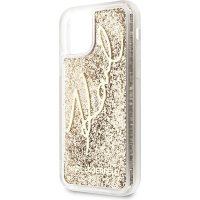 Karl Lagerfeld pouzdro Glitter Signature gold pro iPhone 11