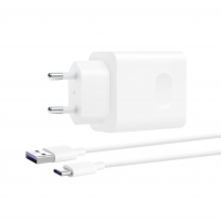 originální nabíječka Huawei CP84 Super Charge s USB-C výstupem 40W + datový kabel Huawei AP71 USB-C white 1m