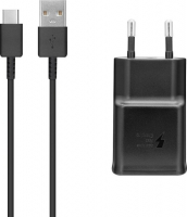originální nabíječka Samsung EP-TA200EBE Fast Charge s USB-C výstupem 2A + datový kabel EP-DG970BBE black 1m