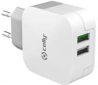 Nabíječka Celly Turbo 2x USB, 3,4A white