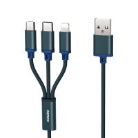 Datový kabel Remax 3v1 Gition blue microUSB+Lightning+USB-C 1,1m