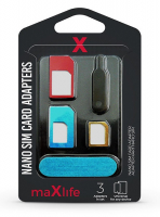 Maxlife Nano SIM adaptér 3ks včetně jehly