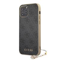 Guess pouzdro 4G Charms grey pro Apple iPhone 12, iPhone 12 Pro