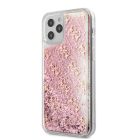 Guess pouzdro 4G Liquid Glitter pink pro Apple iPhone 12 Pro Max