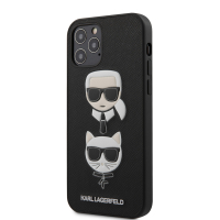 Karl Lagerfeld pouzdro Saffiano K&C Heads black pro Apple iPhone 12, iPhone 12 Pro