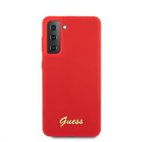 Guess pouzdro Silicone Metal Logo Script red pro Samsung G996B Galaxy S21 Plus