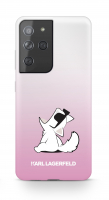 Karl Lagerfeld pouzdro PC/TPU Choupette Eats pink pro Samsung G998B Galaxy S21 Ultra