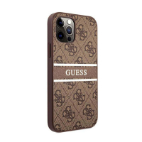 Guess pouzdro PU 4G Printed Stripe brown pro Apple iPhone 12 Pro Max