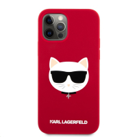 Karl Lagerfeld pouzdro Choupette Head Silicone red pro Apple iPhone 12, iPhone 12 Pro