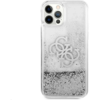 Guess pouzdro TPU Big 4G Liquid Glitter silver pro Apple iPhone 12 Pro Max