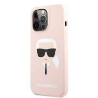 Karl Lagerfeld pouzdro Liquid Silicone Karl Head pink pro Apple iPhone 13