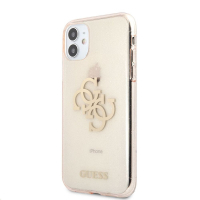 Guess pouzdro TPU Big 4G Full Glitter gold pro iPhone 11
