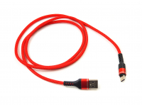 Opletený datový kabel Jekod USB-C FastCharge 2A 1m red