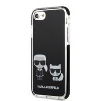 Karl Lagerfeld pouzdro TPE Karl and Choupette black pro Apple iPhone 7, 8, SE 2020, SE 2022, SE 2022 5G