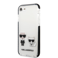 Karl Lagerfeld pouzdro TPE Karl and Choupette white pro Apple iPhone 7, 8, SE 2020, SE 2022, SE 2022 5G