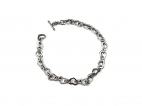 Náramek z chirurgické oceli Srdíčkový, 20 cm, silver