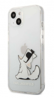 Karl Lagerfeld pouzdro PC/TPU Choupette Eat pro Apple iPhone 13 mini transparent