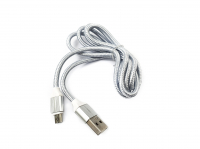 Opletený datový kabel Jekod FastCharge 2A microUSB silver 1m BLISTER