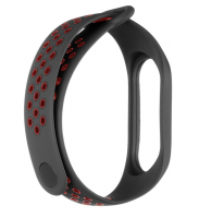 Tactical 281 Double výměnný silikonový pásek pro Xiaomi Mi Band 3, Band 4 black/red