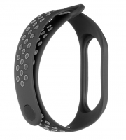 Tactical 280 Double výměnný silikonový pásek pro Xiaomi Mi Band 3, Band 4 black/grey