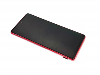 originální LCD displej + sklíčko LCD + dotyková plocha + střední rám Samsung G781B Galaxy S20 FE 5G red