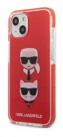 Karl Lagerfeld pouzdro TPE Karl and Choupette Heads red pro Apple iPhone 13 mini
