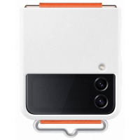 originální pouzdro Samsung Silicone Cover with Strap white pro Samsung F721 Z Flip4