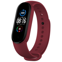 Devia výměnný silikonový pásek pro Xiaomi Mi Band 5, Mi Band 6, Smart band 7 burgundy